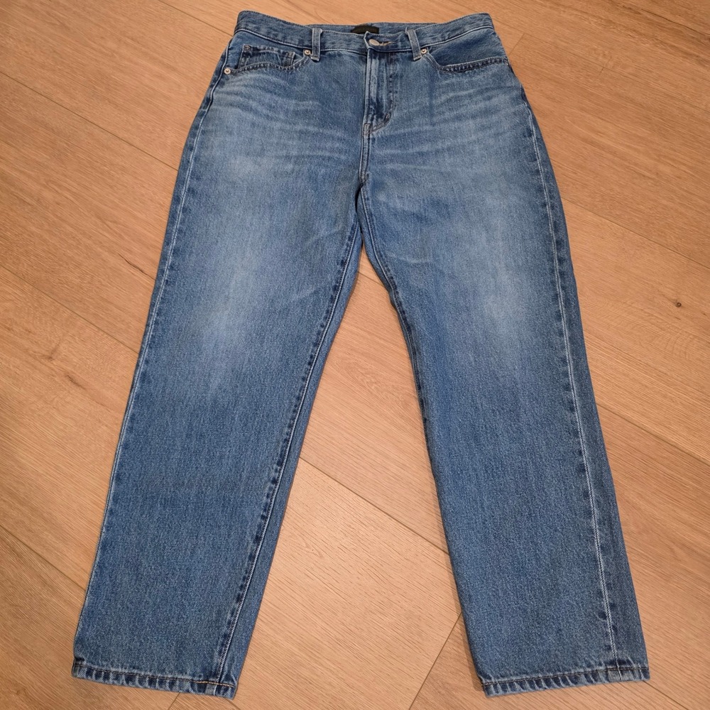Uniqlo Relaxed Tapered Jeans Womens Size 26 Blue Kaihara Denim Mid Rise 30x26